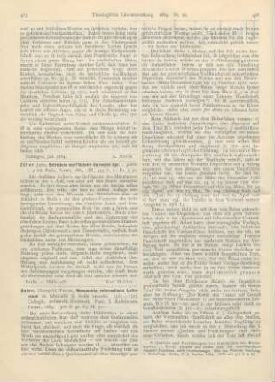 475-481 [Rezension] Balan, Petrus, Monumenta reformationis Lutheranae ex tabulariis S. Sedis secretis. 1521-1525