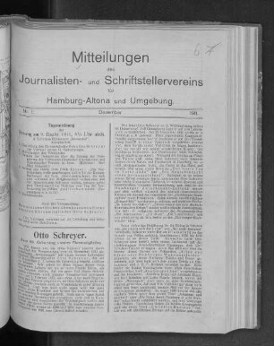Nr. 1 : Dezember 1911