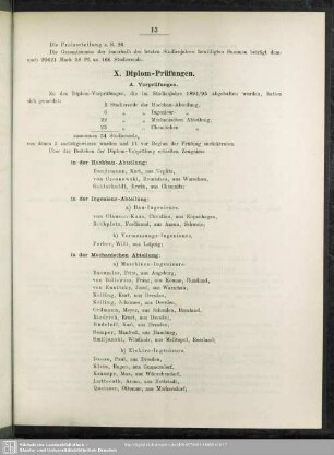 X. Diplom-Prüfungen