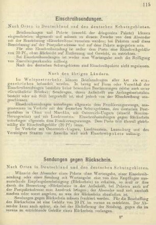 Sendungen gegen Rückschein