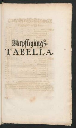 Verpflegungs-Tabella.