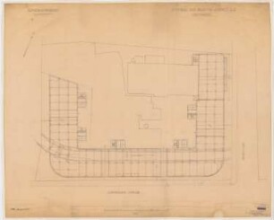 Fabrik Sigmund Goeritz AG, Chemnitz: Generalprojekt vom 7.2.1925, Situation und KG 1:200