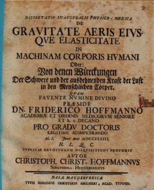 Diss. inaug. ... de gravitate aëris, eiusque elasticitate in machinam corporis humani