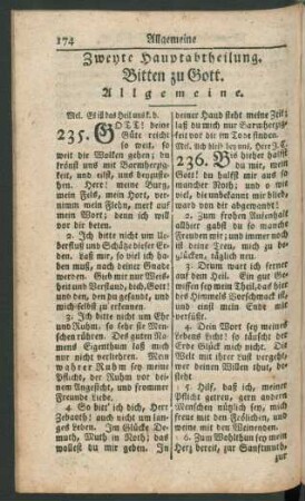 Zweyte Hauptabtheilung. Bitten zu Gott.