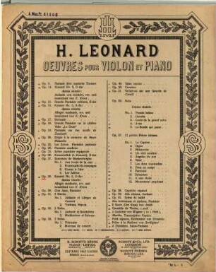 5me concerto pour le violon avec accompagnement d'orchestre, (de quatuor) ou de piano : op. 28
