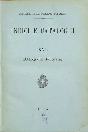 Bibliografia galileiana : 1568 - 1895
