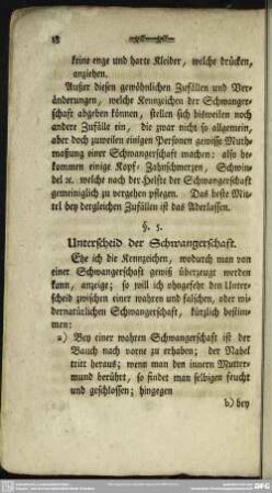 §. 5. Unterscheid der Schwangerschaft