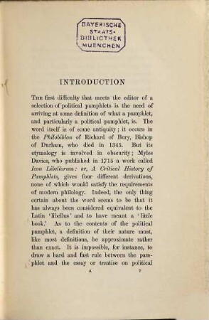 Political pamphlets : with an introduction and explanatory notes