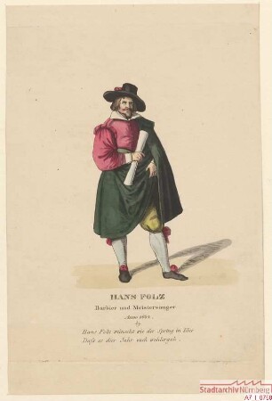 Hans Folz (Volz), Barbier und Meistersänger