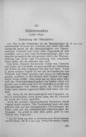 XV. Schleiermacher