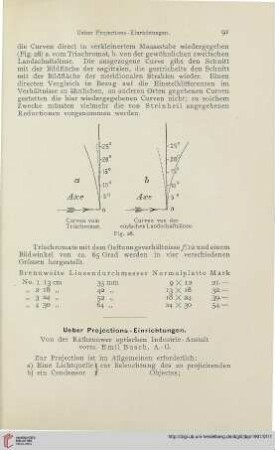 Ueber Projections-Einrichtungen von der Rathenower optischen Industrie-Anstalt vorm. Emil Busch A.-G.