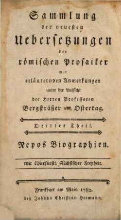 Biographien des Kornelius Nepos