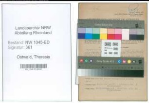 Entnazifizierung Theresia Ostwald , geb. 15.11.1920 ()