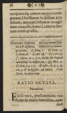 Ratio Octava. Paradoxa