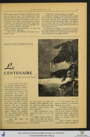 Le Centenaire, conte par H. de Sar-Tarnès.