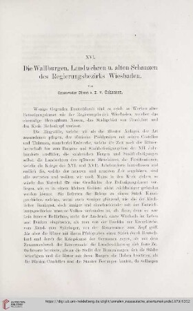 15: Die Wallbergen, Landwehren u. alten Schanzen des Regierungsbezirkes Wiesbaden