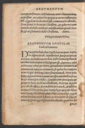 Argumentum Epistolae Pauli ad Romanos.