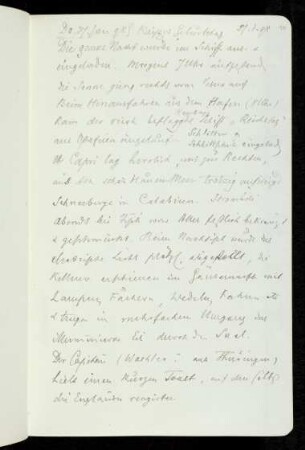 14r-18r 27.1.1898 Schifffahrt Neapel - Stromboli - Meerenge von Messina