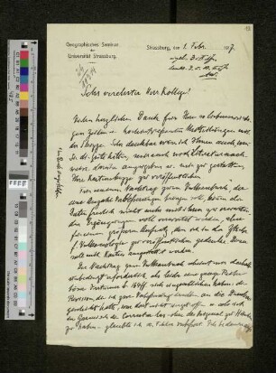Brief an Arthur Wichmann