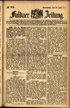 Ausgabe vom Donnerstag, den 28. Juli 1881.
