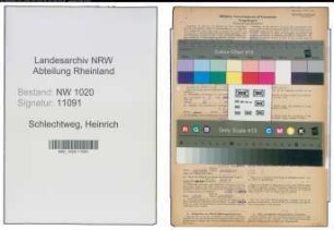 Entnazifizierung Heinrich Schlechtweg , geb. 16.03.1913 (Galvaniseur)