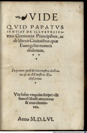 Vide quid papatus sentiat de ... Germaniae principibus