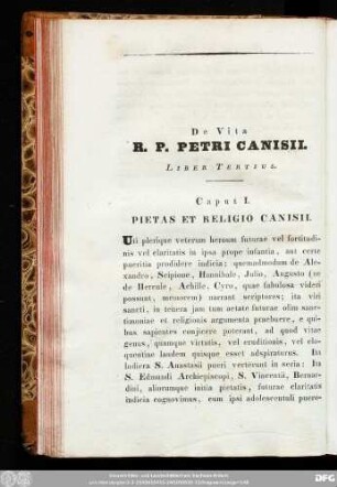 Caput I. Pietas Et Religio Canisii.