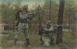 Sächsische Soldaten in Felduniform