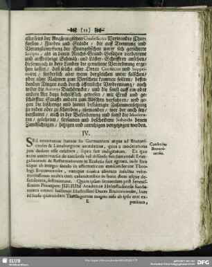 IV. Consensus Brunsvicensis