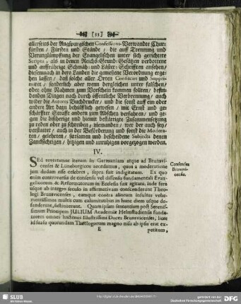 IV. Consensus Brunsvicensis
