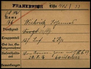 Weihrich, Johannes - Weiland, Josef