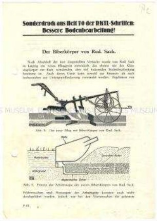 Sonderdruck über biberförmige Pflugschare