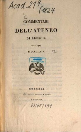 Commentari dell'Ateneo di Brescia, 1824