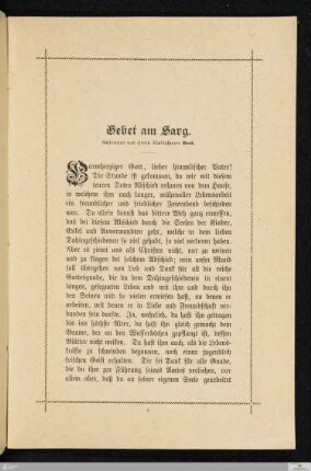 Gebet am Sarg