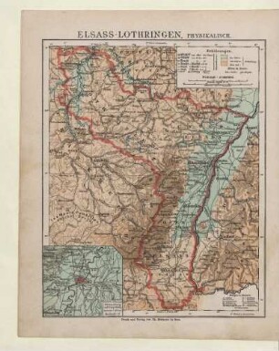 Elsass-Lothringen, physikalisch., Strassburg mit Umgebung