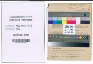 Entnazifizierung Emil Jorissen , geb. 01.09.1907 (Baecker)