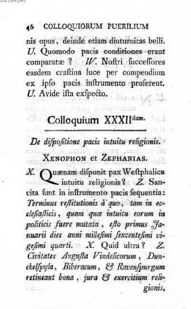 Colloquium XXXII dum. De dispositione pacis intuitu religionis