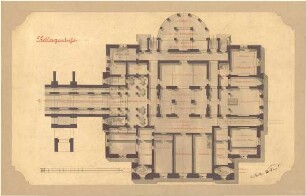Hocheder, Karl; Breslau (poln. Wrocław, Polen); Gesellschaftshaus für den Verein christlicher Kaufleute - Grundriss Keller