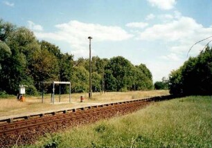Fredersdorf Bahnsteig Wartehalle Fernsprecher Bahnhofslaterne