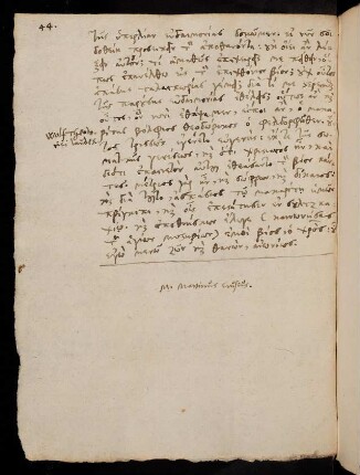 44, Unterschrift M. Martinus Crusius.