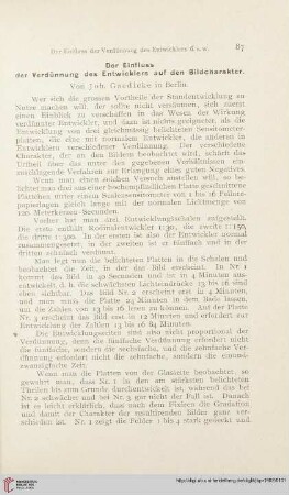 16: Der Einfluss der Verdünnung des Entwicklers auf den Bildcharakter