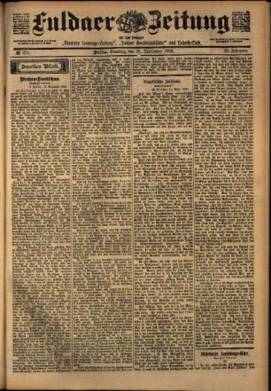 Zweite Ausgabe vom Samstag, den 13. September 1902.