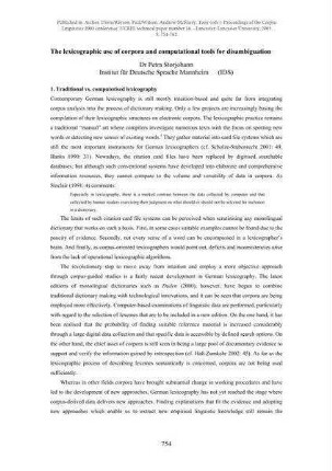 The lexicographic use of corpora and computational tools for disambiguation