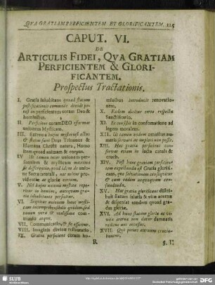 Caput VI. De Articulis Fidei, Qua Gratiam Perficientem & Glorificantem