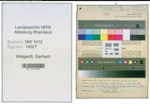 Entnazifizierung Gerhard Weigardt , geb. 08.02.1901 (Kranfuehrer)