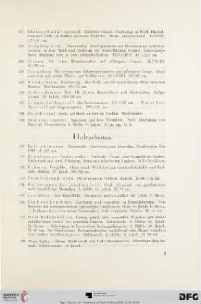 Holzarbeiten (Nr. 130 - 146)