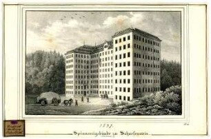 Spinnereigebäude zu Scharfenstein, Sachsen. 1837.