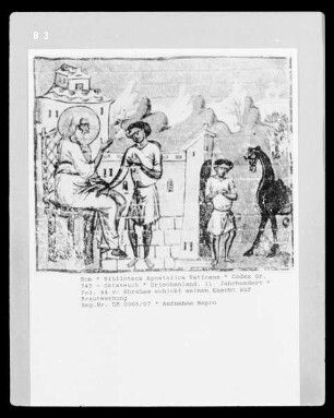Codex Gr. 747 - Oktateuch — Abraham schickt seinen Knecht auf Brautwerbung, Folio fol. 44 v