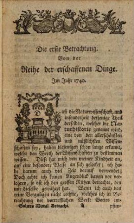 Versuch einiger moralischen Betrachtungen über die Werke der Natur
