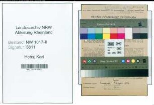 Entnazifizierung Karl Hohs , geb. 29.03.1896 (Nachtwaechter)